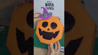 Caja de CALABAZA fácil 🎃 con Cartulina para halloween manualidades hallowen halloweenideas [upl. by Negam]