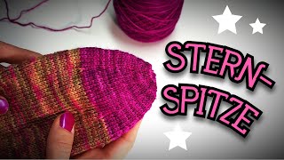 Sternchenspitze  Sternspitze  Star Toe  Stricktutorial Schibot Garne [upl. by Kries]