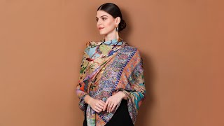 Pashtush Womens Soft Bamboo Shawl With Shikaardar Print Multicoloured [upl. by Read492]