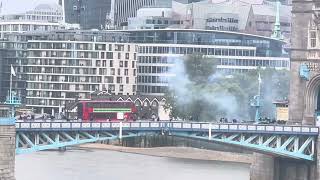 Royal Gun Salutes to mark His Majesty King Charles III Accession Day  Tower of London 🇬🇧 [upl. by Ahsekat507]