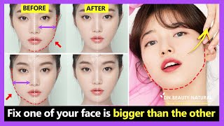 Just 1 step Get rid of fat on one side uneven cheeks uneven face shape fix facial asymmetry [upl. by Yssor]