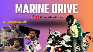 Marine Drive  isko chai namkin Laga 😂😜इसको चाय नमकीन लगा😜  Vlog 12  thevibhutirider  bihar [upl. by Laurene]