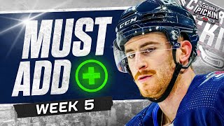 7 Must Add Players  Streamers  Week 5  Fantasy Hockey 2024 [upl. by Zsa630]