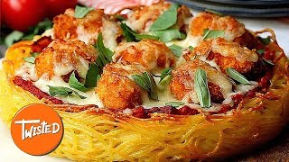 Chicken Parmesan Spaghetti Pie Recipe  Shareable Meals  Epic Pasta Recipes  Twisted [upl. by Metzgar]