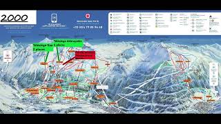 Evolution de la station de ski de Val Cenis sur un plan des pistes [upl. by Irrabaj]