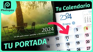 Cómo personalizar la portada de tu CALENDARIO con Photopea 📆✨Fácil y Rápido [upl. by Nospmas]