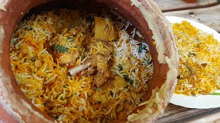 Handi chicken biryani on gas stove  How to make perfect Matka biriyani  Matka chicken biriyani [upl. by Adriaens]