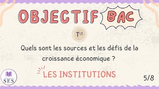 BAC Cours croissance économique  Les institutions [upl. by Marquita]