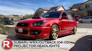 DIY How to Install SpecD Projector Headlights Subaru WRX  Outback 0405 w Dual Halo LED [upl. by Ecarret]