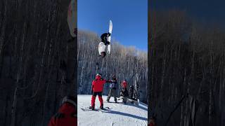 Zeb Powell flips over Shilo Saunders Aspen ❌Games 2024 zebulon zebpowell xgames shilosanders [upl. by Lankton]