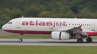 FullHD Atlasjet Airbus A321 landing taxi amp takeoff at GenevaGVALSGG [upl. by Onra]