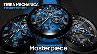 TERRA MECHANICA Sapphire  animated Samsung Galaxy watchface [upl. by Inobe]