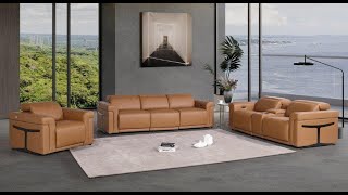 DivanItalia 1126 7Piece Leather Power Reclining Sofa Set with 5 Power Recliners  Product Video [upl. by Ennairod]