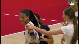 Taylor Landfair Kill Harper Murray Kill Nebraska Husker Volleyball vs Wisconsin 112424 volleyball [upl. by Brosine942]