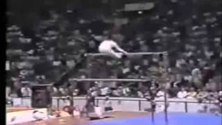 Uneven Bars Comaneci Dismount Gymnastics Video [upl. by Ecyla]