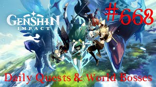 Genshin Impact Walkthrough Part 668  Daily Quests amp World Bosses 134 No Commentary [upl. by Rosalinde]