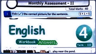 4th standard English Term  3 Student workbook Answers monthly assessment 2 MA 2 February [upl. by Fachanan]