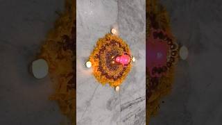 Simple Diwali Flower Decoration ideas  Flowers Rangoli designs for Diwali  Diwali Decoration [upl. by Suedama432]