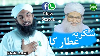 Shukria Attar Ka  Muhammad Khalil Attari  Ameer e Ahlesunnat Status HBDIlyasQadri [upl. by Nonnelg218]