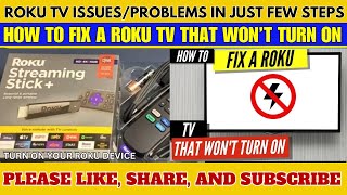 How to Fix a Roku TV that Won’t Turn On ymaprotech [upl. by Mallorie]