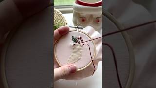 🎄DIY Embroidered Christmas Ornaments for handmadeholidays  diyornaments handembroidery diy [upl. by Acinnej]