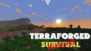 Minecraft Terraforged Hardcore Survival I Episode 1 [upl. by Ynnub]