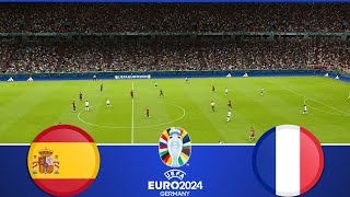 Spain vs France  UEFA Euro 2024  Semi Finals  Football Match  Watch Along amp Pes Gameplay [upl. by Aspa]