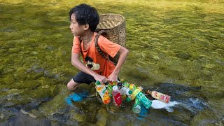 15 days highland boy Khai makes traps to catch catfish fishes to harvest oranges to sell [upl. by Oribella]