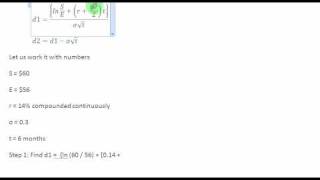 Black and Scholes Model 1 Finding N d1 and N d2 [upl. by Animrac]