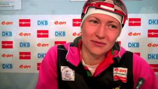 Darya Domracheva Flowers and a Win in Sochi [upl. by Akimik]