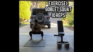 Goblet squat  Standing dumbbell press legsshoulders [upl. by Nnuahs]