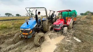 tractors power test Sonalika 50 Mahindra Arjun Novo 605 Eicher 485 New Holland 3630 [upl. by Eddana]