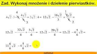 Proste działania na pierwiastkach  Pierwiastkowanie  Matfiz24pl [upl. by Bettzel]
