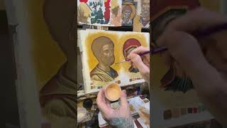 Orthodox Icon Painting 101brush handling basics [upl. by Ashwell942]