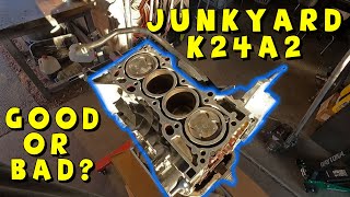 Junkyard K24a2 Block Tear Down for Inspection [upl. by Stacee]