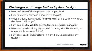 Addressing Challenges with Large SerDes System Designs — Mentor [upl. by Spearing]