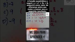 Função Quadrática  Dica bem simples shorts matematica aula dicas escola aprender concurso [upl. by Nnyllaf]