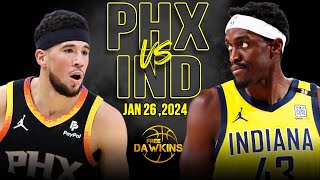 Phoenix Suns vs Indiana Pacers Full Game Highlights  January 26 2024  FreeDawkins [upl. by Shirleen]