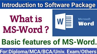 What is MS Word  II Characteristics of MSWord II Basic features of MSWord [upl. by Renault]