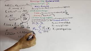 Atomistique  chapitre 1  Masse atomique moyenne Chimie Générale part2 [upl. by Selegna]