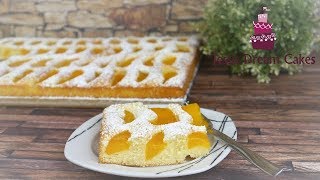 PfirsichBlechkuchen  Blitzkuchen  Einfach Schnell amp Lecker [upl. by Salokcin]