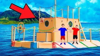 Giant CARDBOARD BOAT Challenge [upl. by Ayalat]