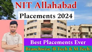 NIT Allahabad Placements 2024🔥  Branchwise BTech amp MTech  Best Ever Placements😍 [upl. by Helmut]