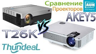 Сравнение Full HD Проекторов AKEY5 и T26K Оба проектора имеют 1920х1080 родного разрешения [upl. by Llerrehc]