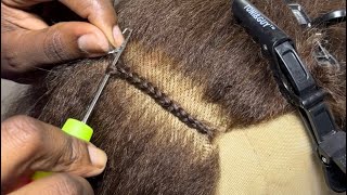 VIRAL CHAIN STITCH CROCHET HAIRSTYLE  How to do cornrows with crochet needle chainstitchhairstyle [upl. by Osei]