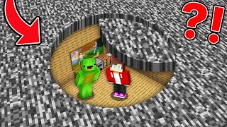 JJ and Mikey Found SECRET ROUND BASE under BEDROCK in Minecraft Maizen [upl. by Caldera]