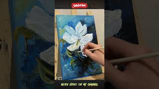 Acrylic painting  White Magnolia flower shortvideo acrylicpainting short shorts アクリル画 [upl. by Guinn794]