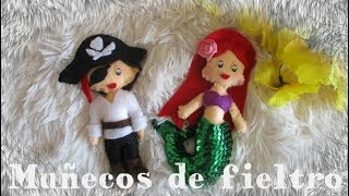 Muñecos de fieltro Pirata y Sirena [upl. by Aseel]