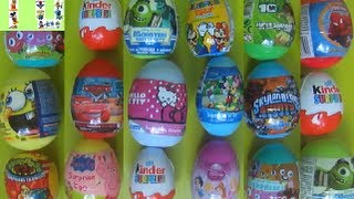 Surprise eggs unboxing Kinder Surprise Disney egg toy surprise Spiderman Hello Kitty [upl. by Denman]