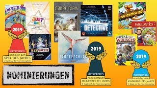 Kommentar  Die nominierten und empfohlenen Spiele zum Spiel und Kennerspiel des Jahres 2019 [upl. by Candace]